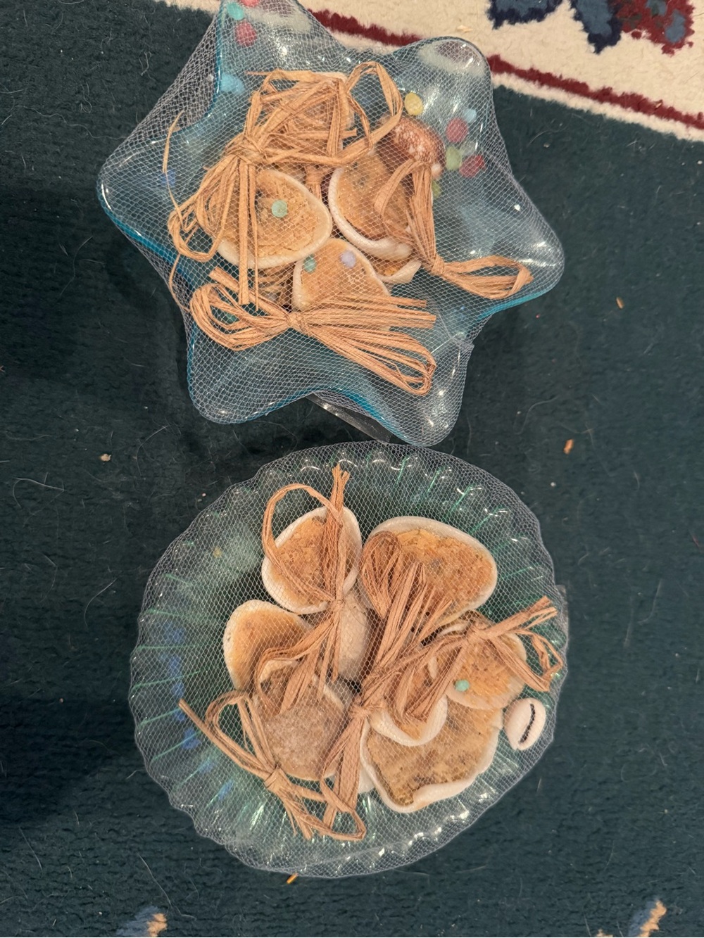 Natural Shell and Tassel Home Accent Set in Beige